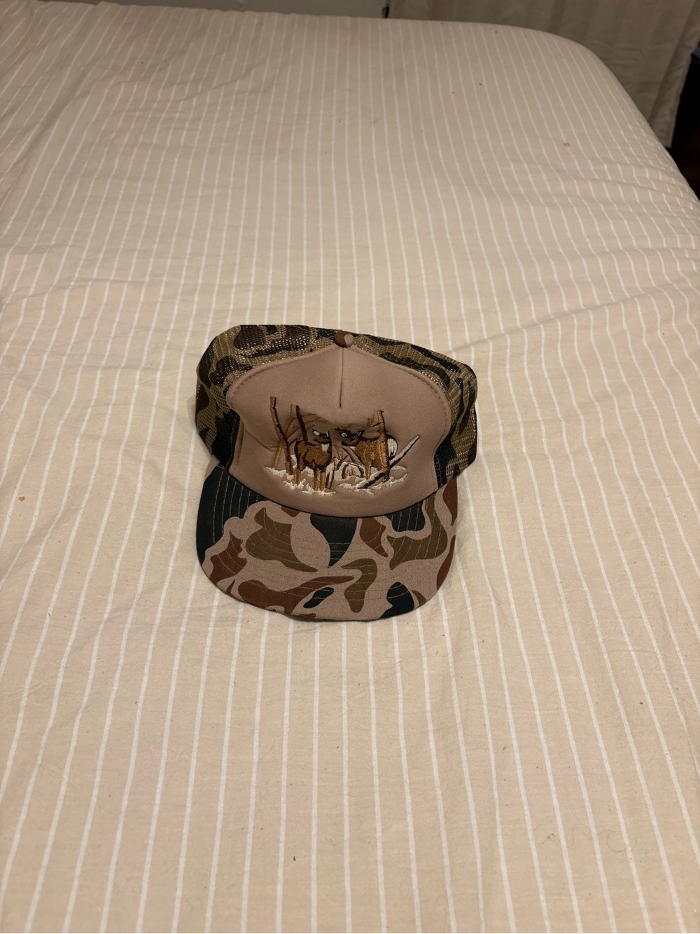 Camo Trucker Hat with Wildlife Embroidery